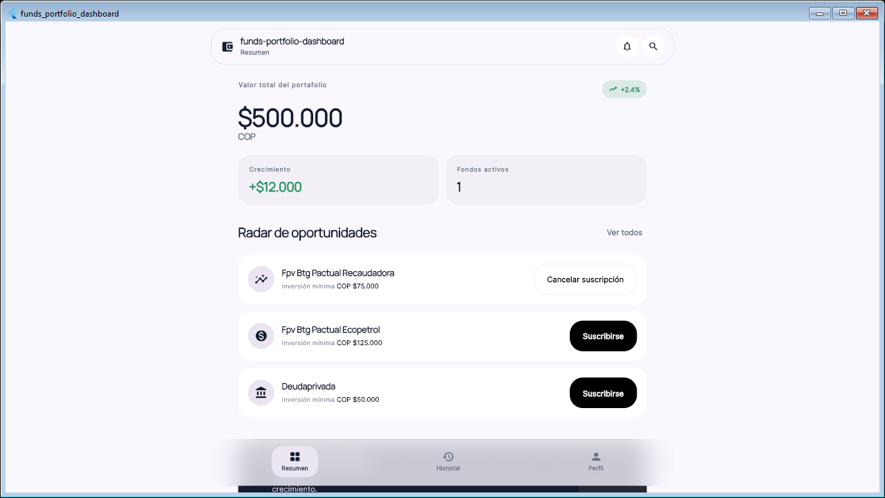 Funds Portfolio Dashboard